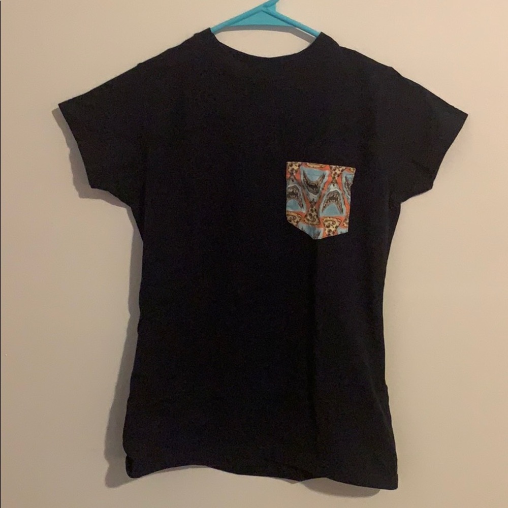 Pizza Shark pocket Crewneck tee